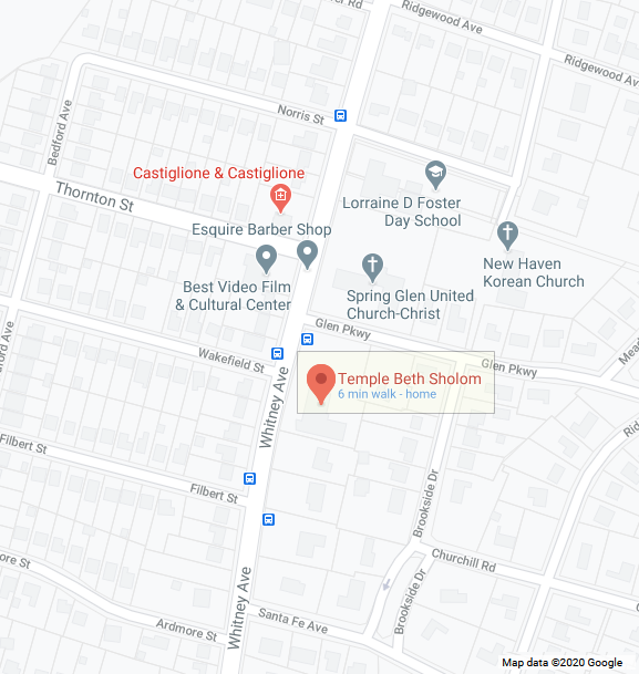 Google Map showing Temple Beth Sholom location
