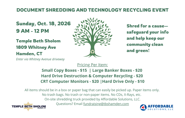 Flyer for Shredding event on 10/18